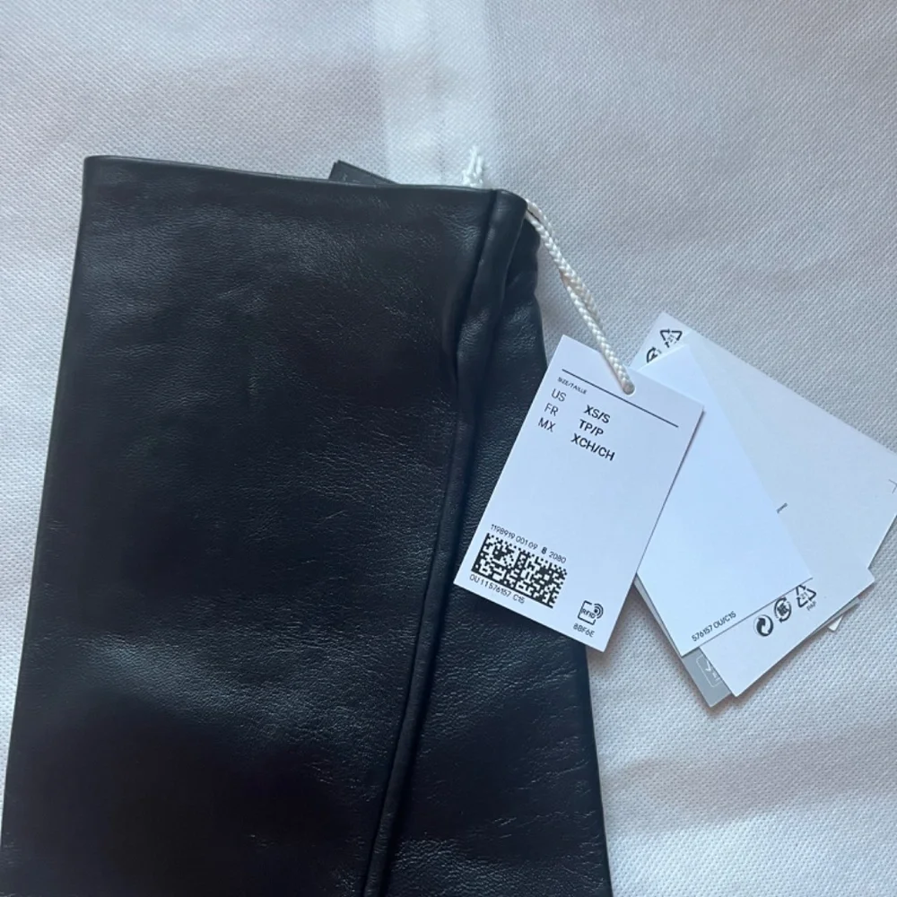 H&M Studio Collection 2023 Leather Evening Long Black Elbow Gloves‎ XS/S